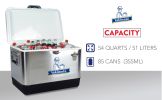 Yakimoto Ice Chest Beverage Beer Cooler Box With Bottle Opener, 51L/54Qt