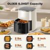 Air Fryer 6 Quart Capacity with Window Square Air Fryer 12-in-1 Air Fry, Roast, Reheat, Dehydrate, Bake, Steam with 400F - Beige