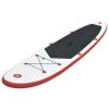 Stand Up Paddle Board Set SUP Surfboard Inflatable Red and White - Red