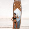 Inflatable Stand Up Paddle Board 10'6" Premium SUP W Accessories, Wood Color - Wood