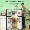 Small refrigerator, refrigerator, suitable for small spaces, black - Black