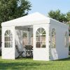9.6 x 9.6 ft Pop Up Canopy Tent with Sidewalls, One Push Setup, UPF50+ Portable Instant Canopy Shelter, White - Default Title