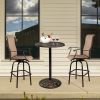 Outdoor Bistro Pub Table, Round Patio Bar Height Cocktail Table, Antique Bronze - as picture
