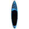 Inflatable Stand Up Paddleboard Set 144.1"x29.9"x5.9" Blue - Blue