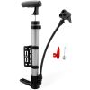 Mini Bike Pump Portable Bicycle Tire Inflator Ball Air Pump w/ Mount Frame For Mountain Road Bike - Black+Silver