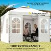 9.6 x 9.6 ft Pop Up Canopy Tent with Sidewalls, One Push Setup, UPF50+ Portable Instant Canopy Shelter, White - Default Title